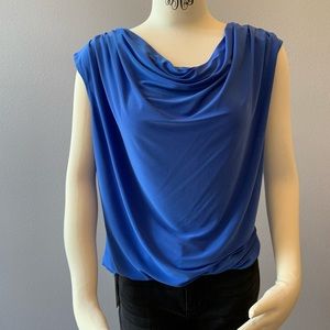 Blue Cowl Neck